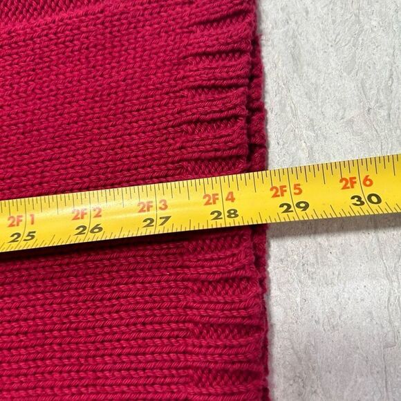 Pure Handknit Women’s Red Fringe Cowl Neck Cotton Sweater Size S/M - Picture 12 of 13